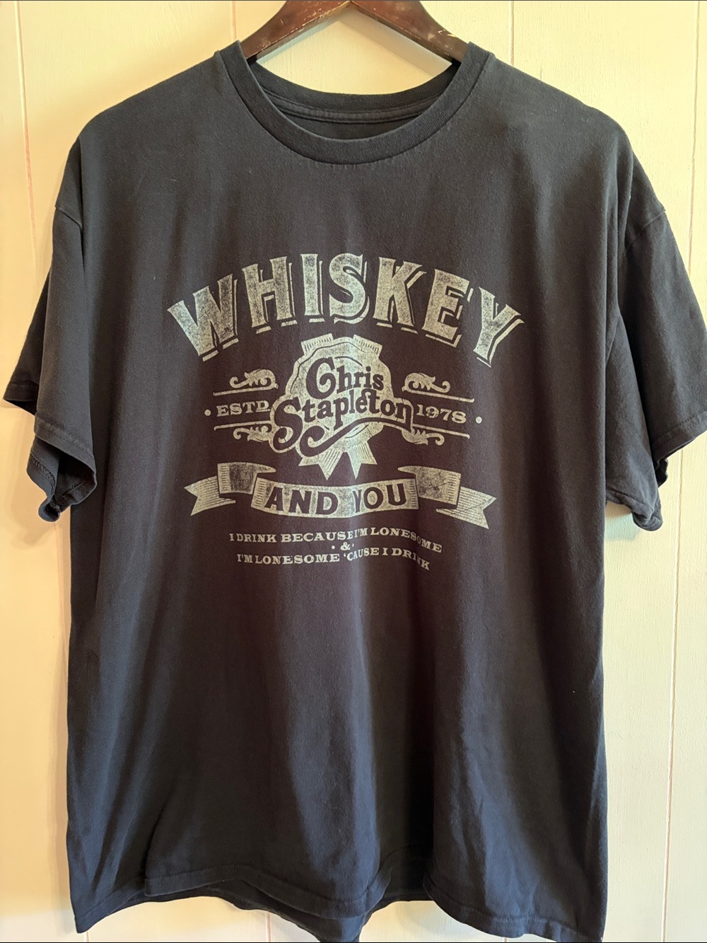 Chris Stapleton Official “Whiskey and You” Graphic Concert Tee - Black XL Unisex